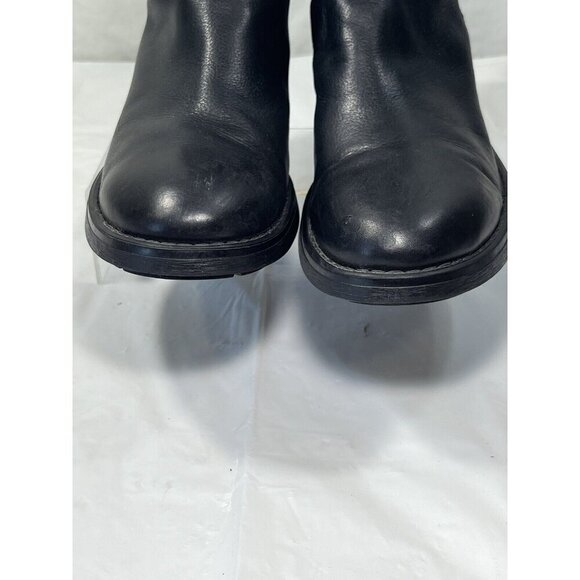 AQUATALIA Boots MARVIN K Moto Leather Biker Side Zip Black Italy  Womens 9.5 - Picture 4 of 15